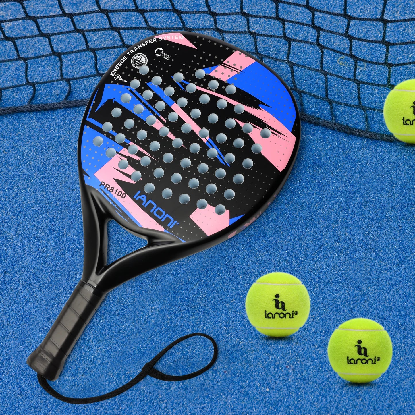 Padel Racket Carbon Fiber Surface with EVA Memory Flex Foam Core Padel Tennis Racquets Lightweight
